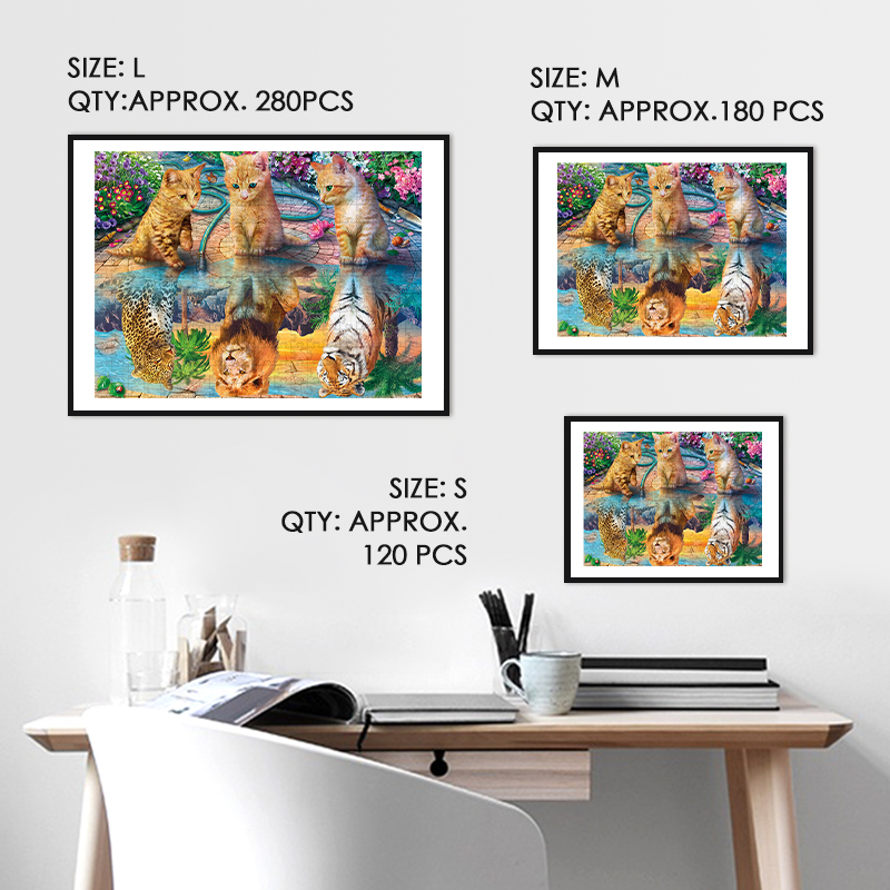 Cute Kitten in the Mirror Wooden Jigsaw Puzzle - aimpuzzle