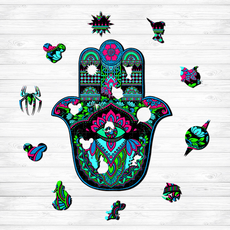 Hamsa Hand Wooden Jigsaw Puzzle - aimpuzzle