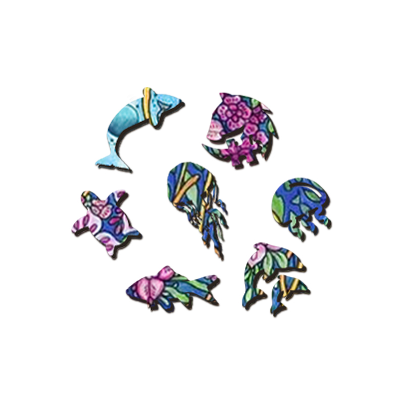 Yin Yang Jellyfish Wooden Jigsaw Puzzle - aimpuzzle