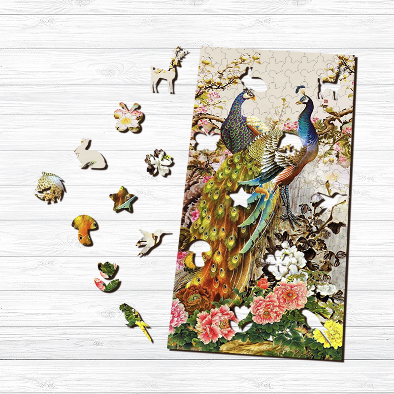 Peacock Wooden Jigsaw Puzzle - aimpuzzle