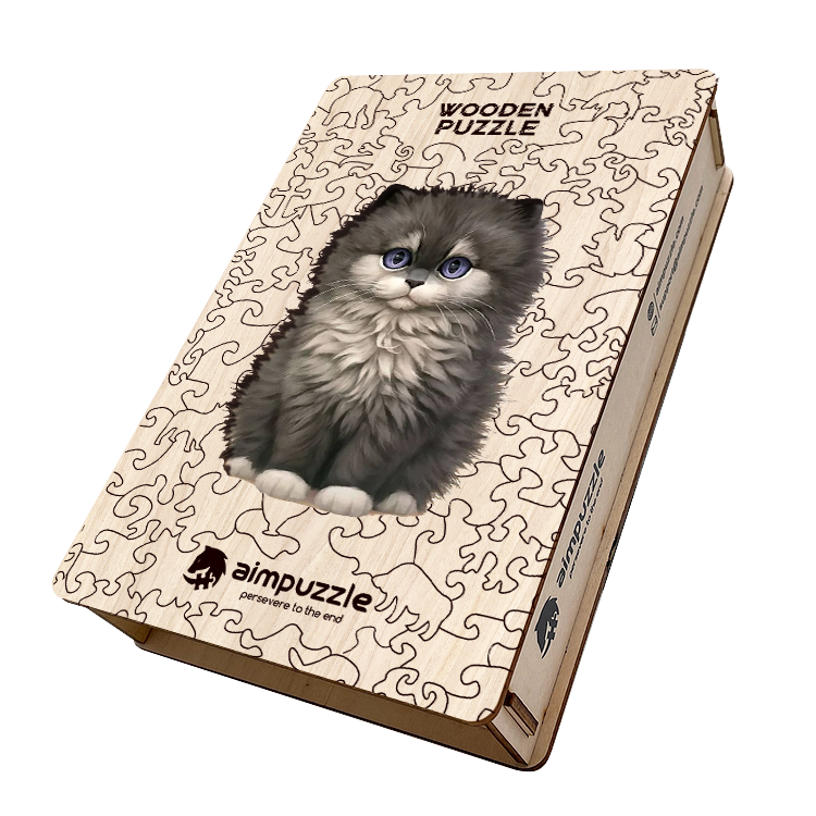 Grey Kitten Wooden Jigsaw Puzzle - aimpuzzle