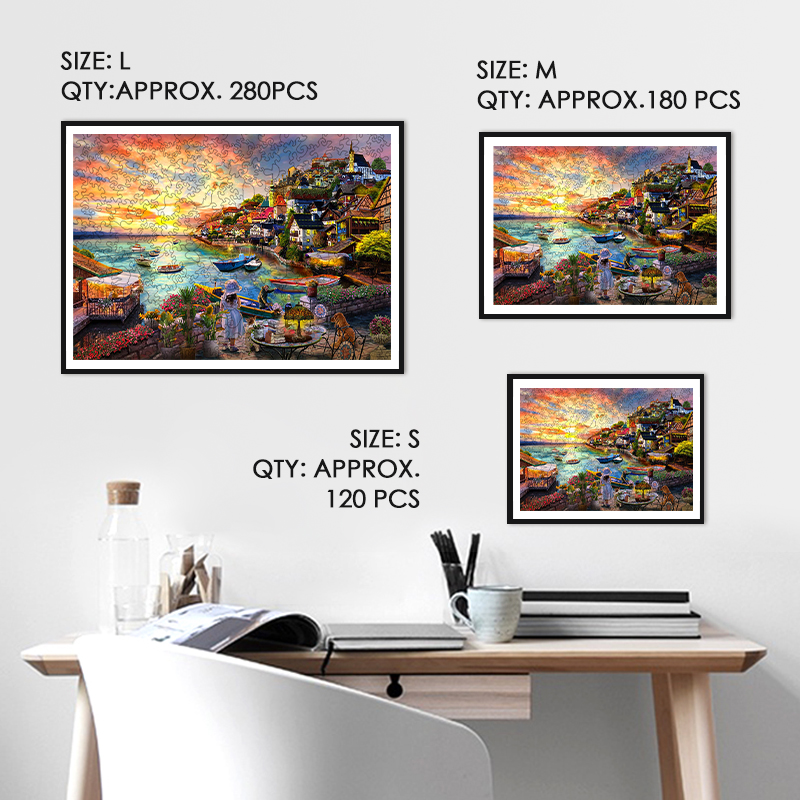 Italian Seaside Town Wooden Jigsaw Puzzle - aimpuzzle