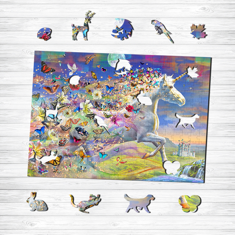 Unicorns Wooden Jigsaw Puzzle - aimpuzzle