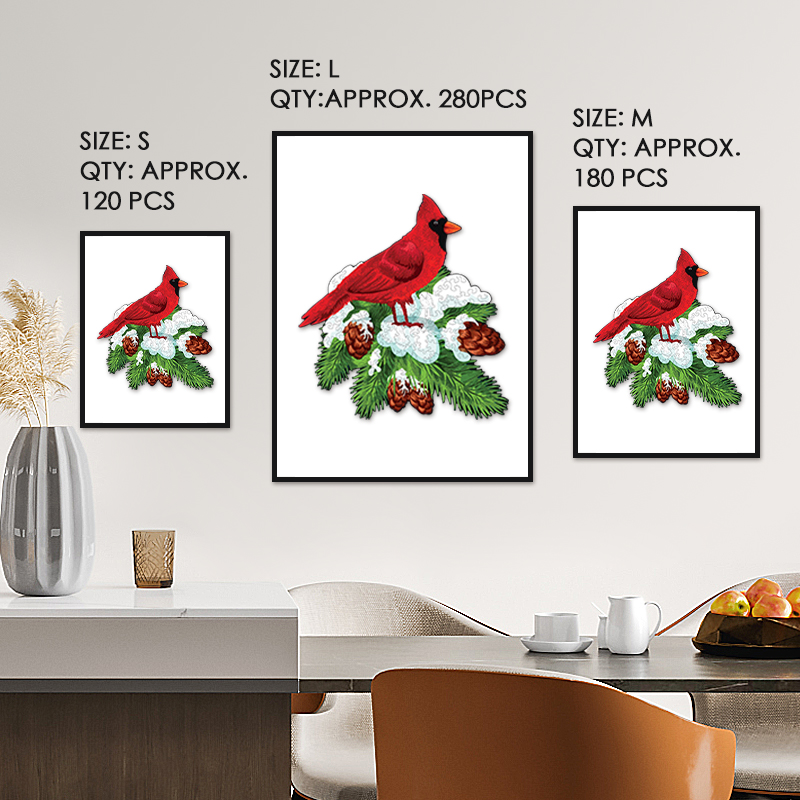 Cardinal Bird Wooden Jigsaw Puzzle - aimpuzzle