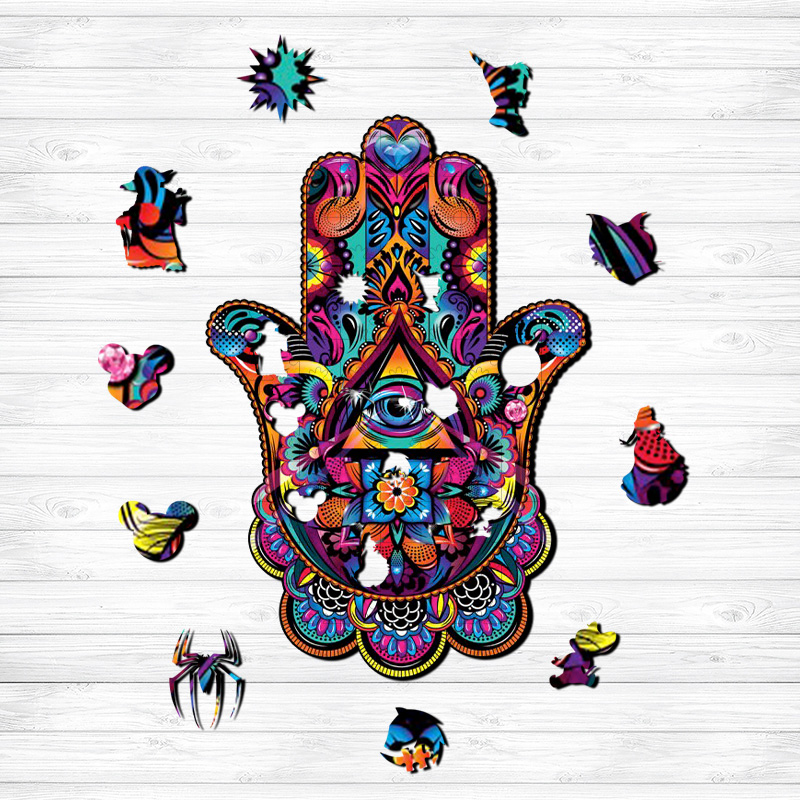 Hamsa Hand Wooden Jigsaw Puzzle - aimpuzzle
