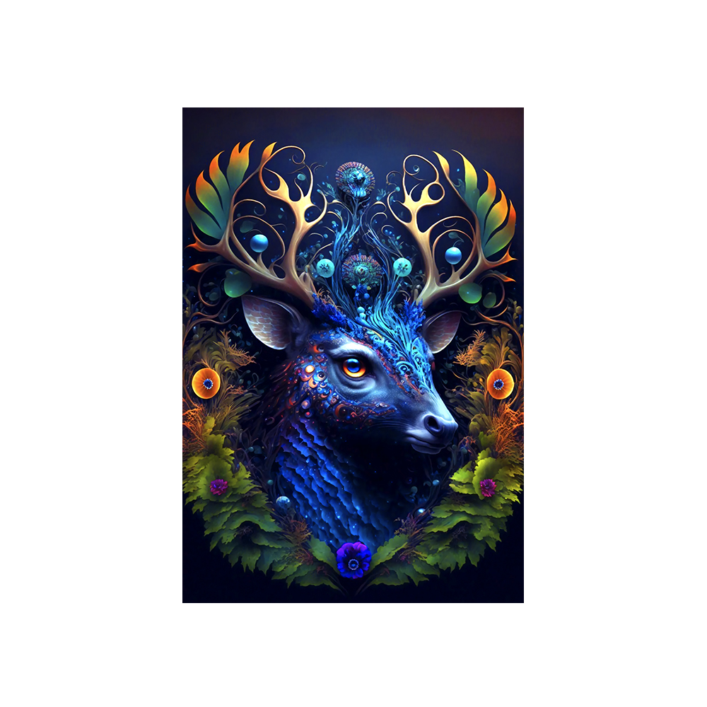 Magical Blue Deer Wooden Jigsaw Puzzle - aimpuzzle