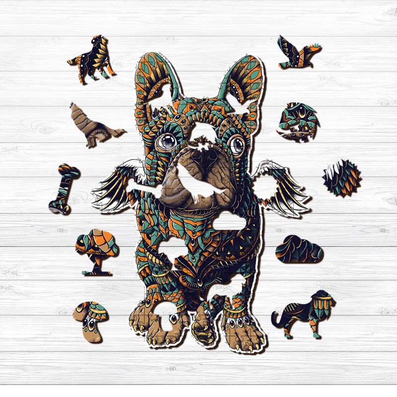 Frenchie Bulldog Wooden Jigsaw Puzzle - aimpuzzle