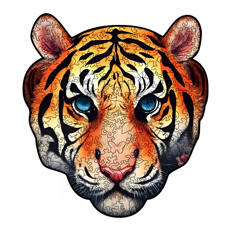 Blazing Tiger Wooden Jigsaw Puzzle - aimpuzzle