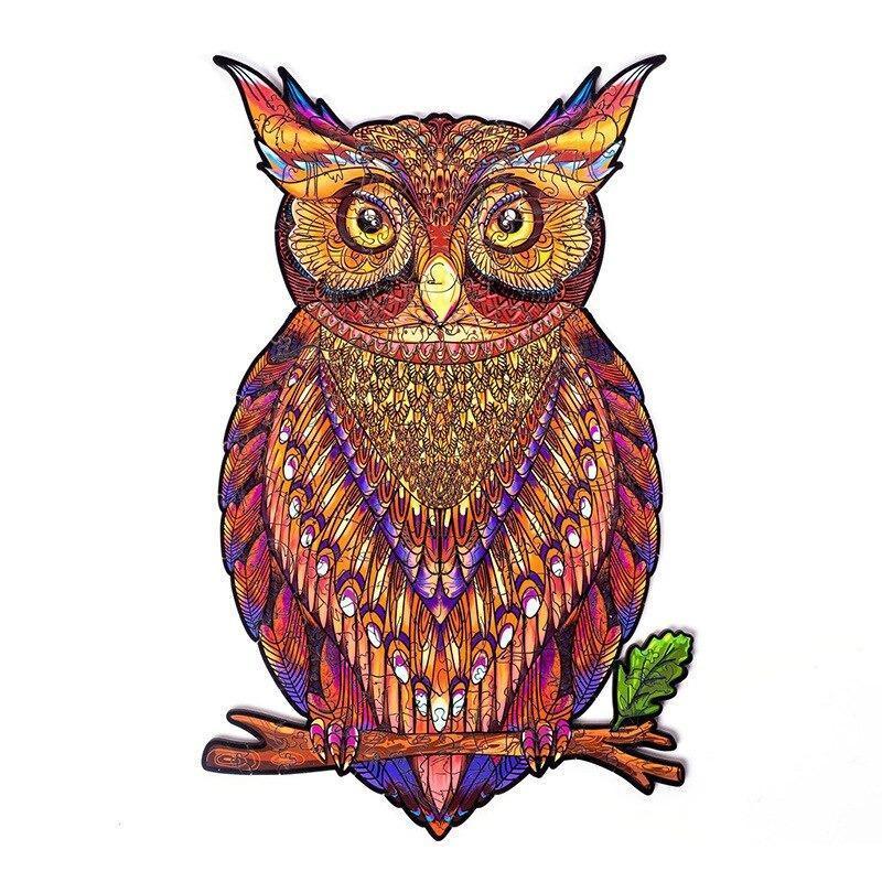 Red Owl Wooden Jigsaw Puzzle - aimpuzzle