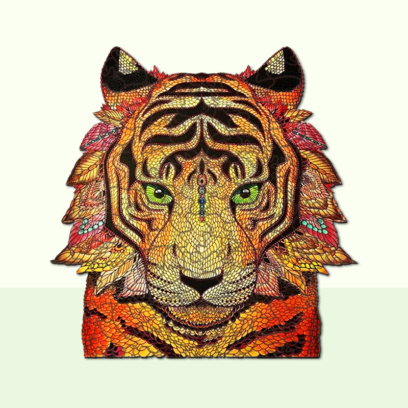 Green Eye Tiger Wooden Jigsaw Puzzle - aimpuzzle