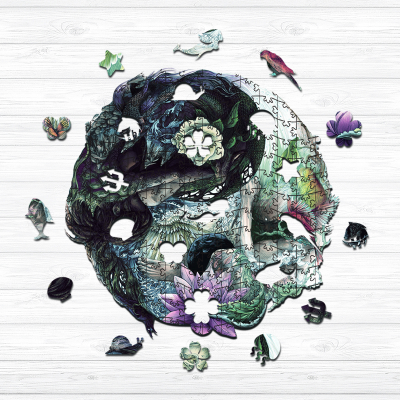 Yin Yang Angel and Devil Wooden Jigsaw Puzzle - aimpuzzle