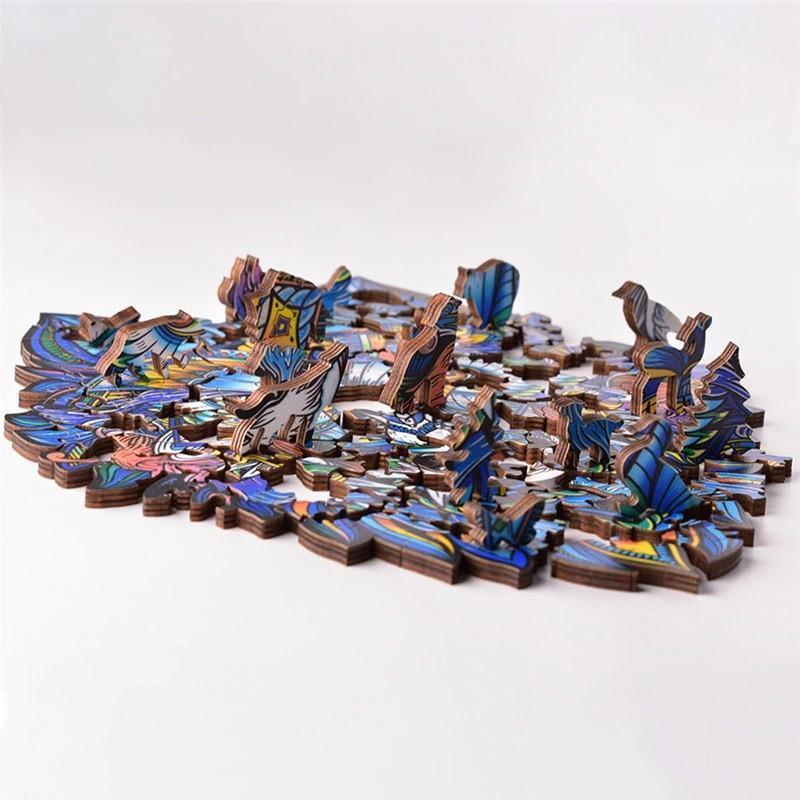 Blue Cat Wooden Jigsaw Puzzle - aimpuzzle