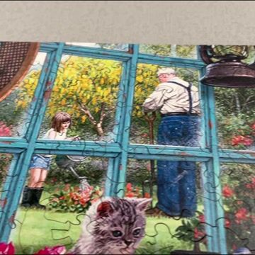 Cat Garden Wooden Jigsaw Puzzle - aimpuzzle