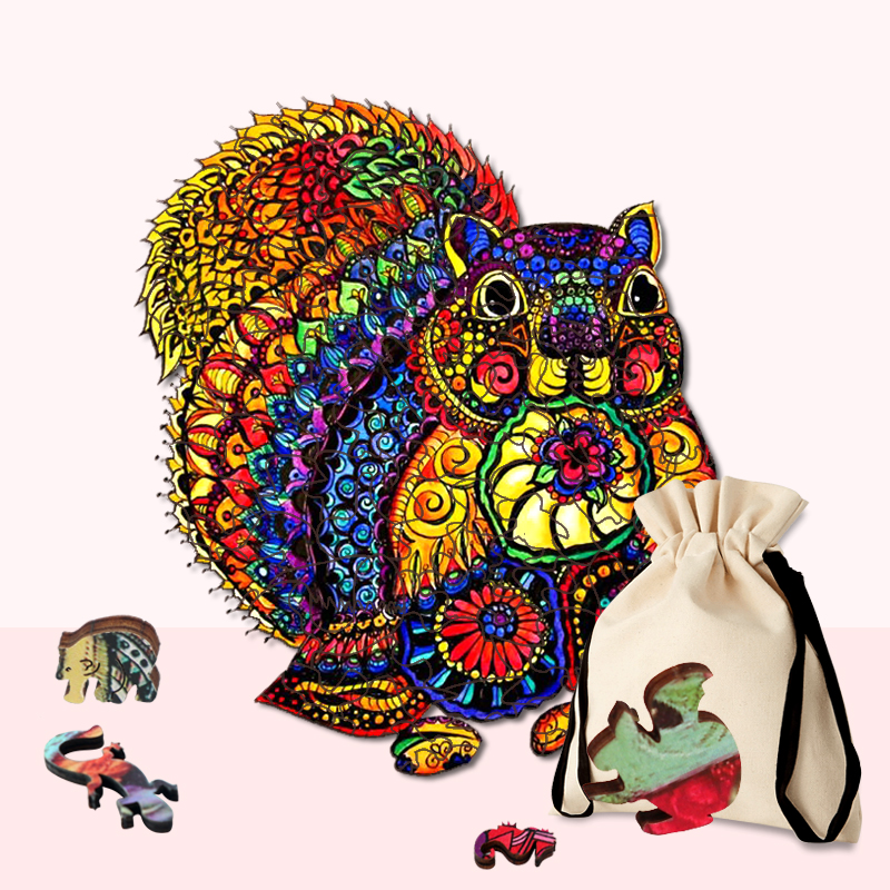 Red Squirrel Wooden Jigsaw Puzzle - aimpuzzle