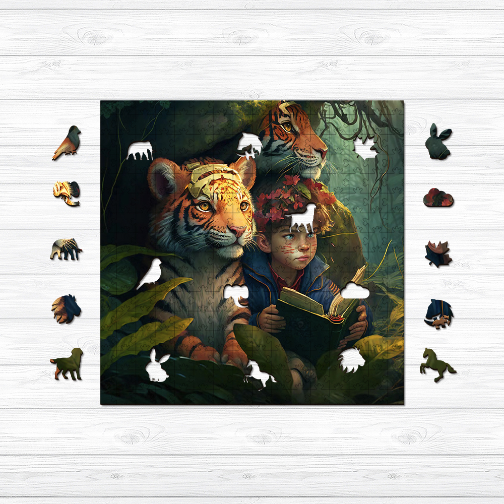 Tigers Story Teller Wooden Jigsaw Puzzle - aimpuzzle