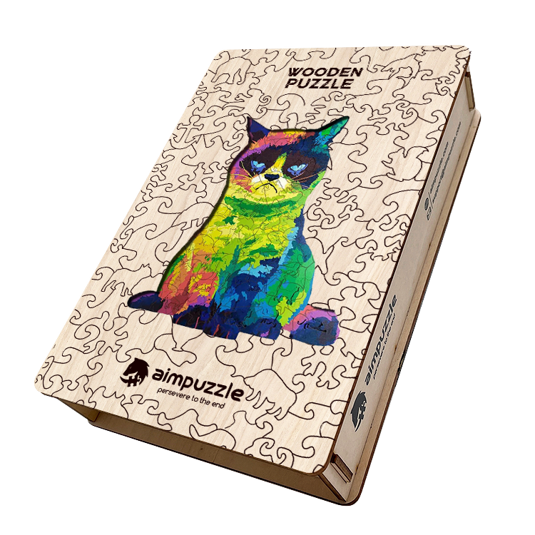 Colorful Cat Wooden Jigsaw Puzzle - aimpuzzle