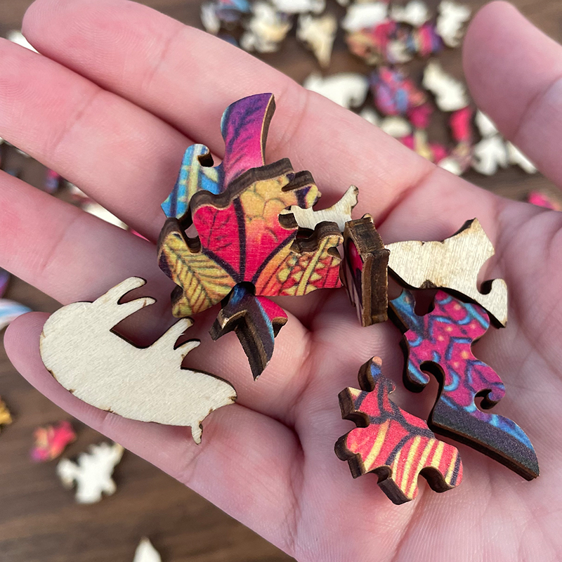 Colorful Elephant Wooden Jigsaw Puzzle - aimpuzzle