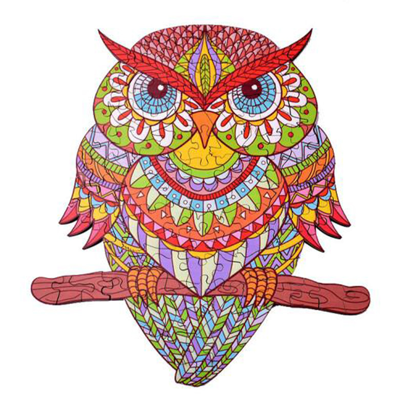 Red Owl Wooden Jigsaw Puzzle - aimpuzzle