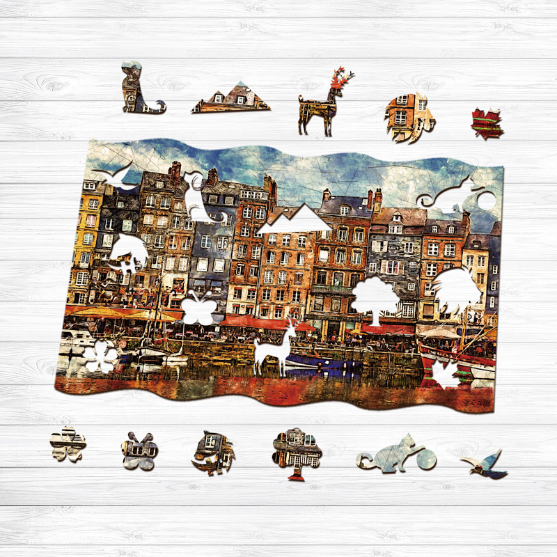 Honfleur Wooden Jigsaw Puzzle - aimpuzzle