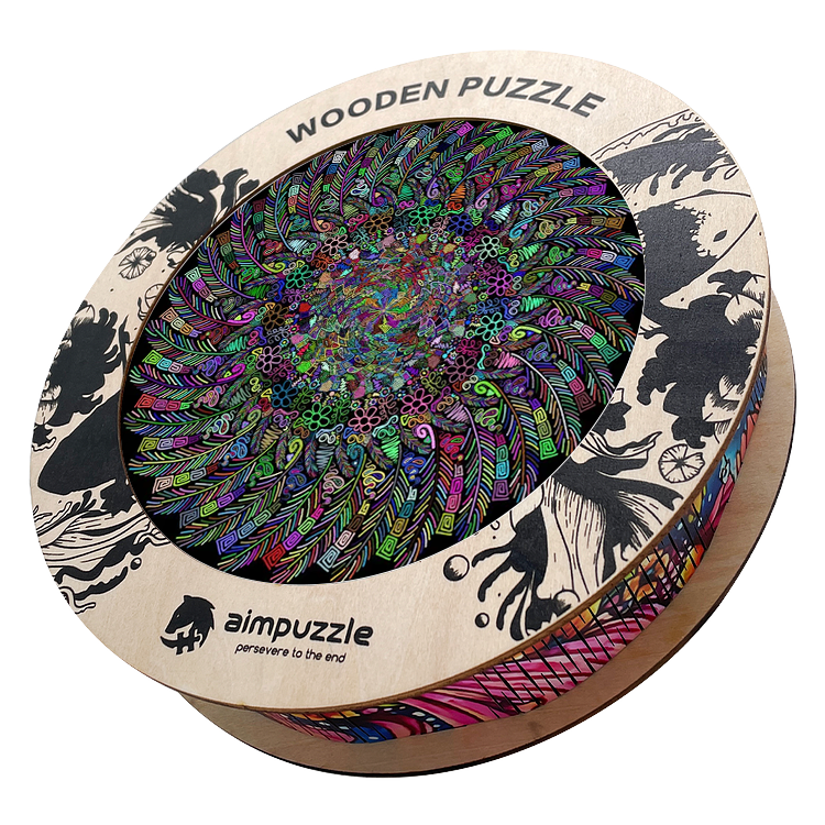 Infinite Feather Art Wooden Jigsaw Puzzle - aimpuzzle