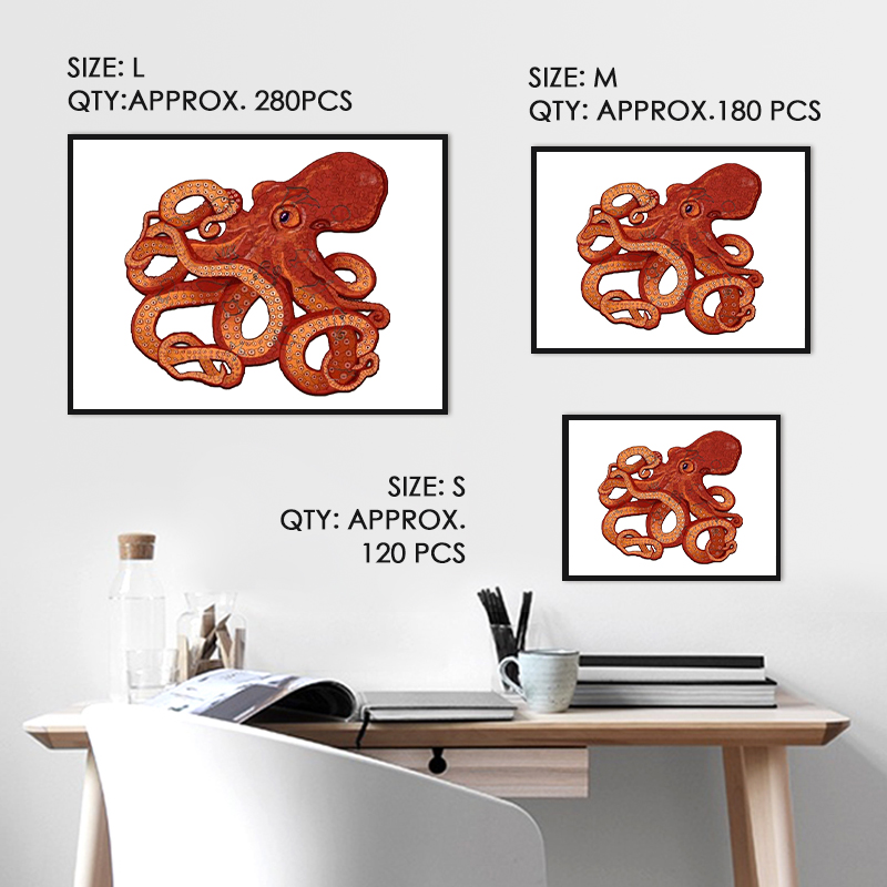 Red Octopus Wooden Jigsaw Puzzle - aimpuzzle