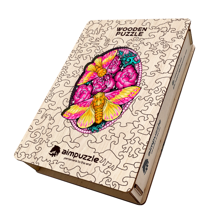 Moth & Flower Wooden Jigsaw Puzzle - aimpuzzle