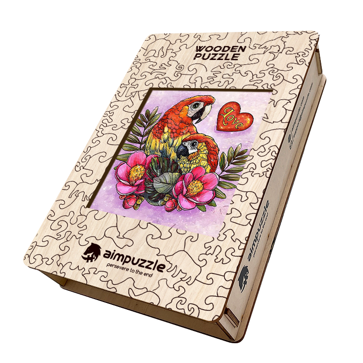 Love Parrot Wooden Jigsaw Puzzle - aimpuzzle