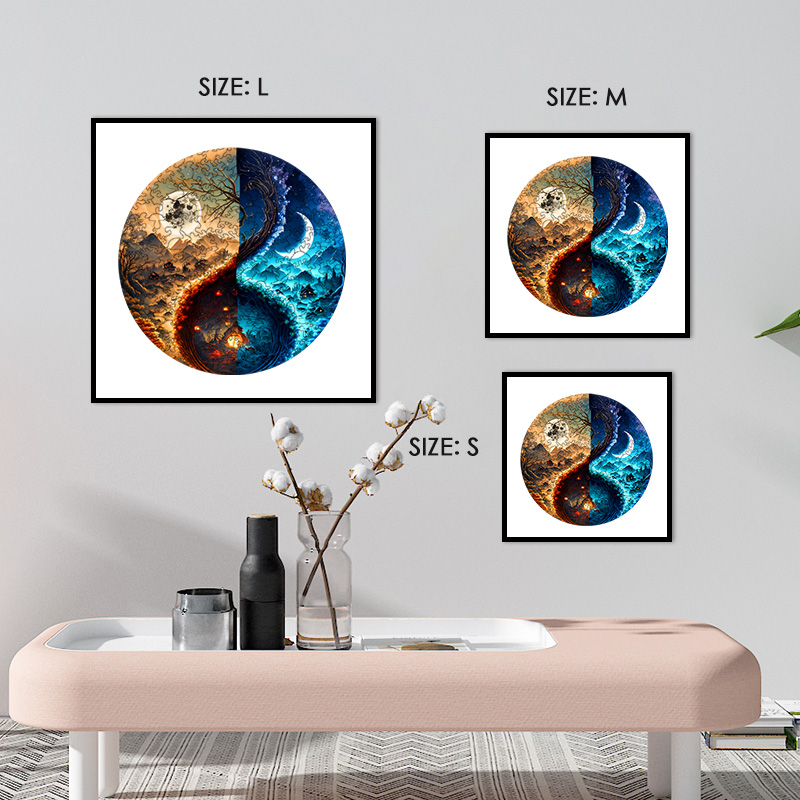 The light and Darkness Moon Wooden Jigsaw Puzzle - aimpuzzle