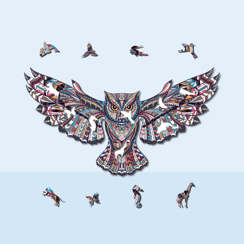 Flying Owl Wooden Jigsaw Puzzle - aimpuzzle
