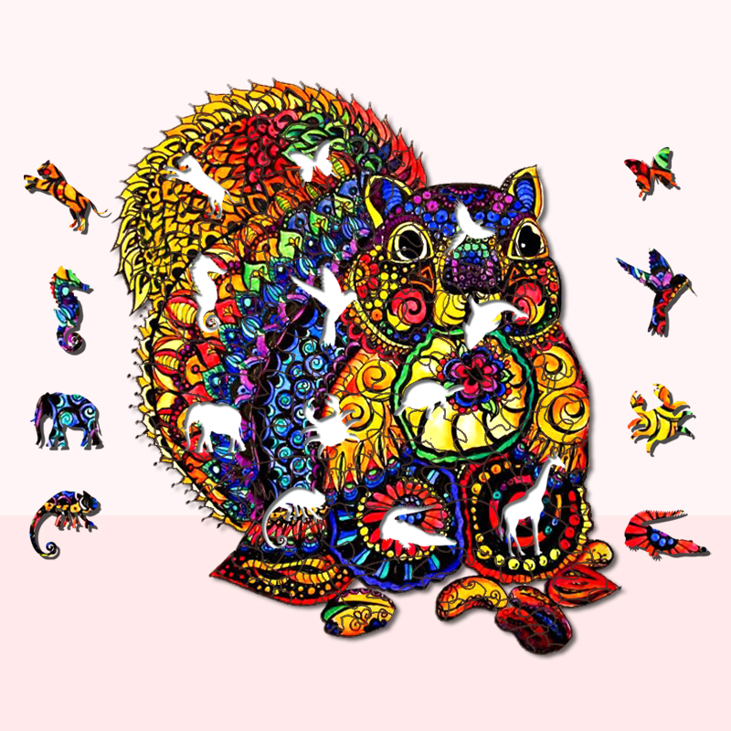 Red Squirrel Wooden Jigsaw Puzzle - aimpuzzle