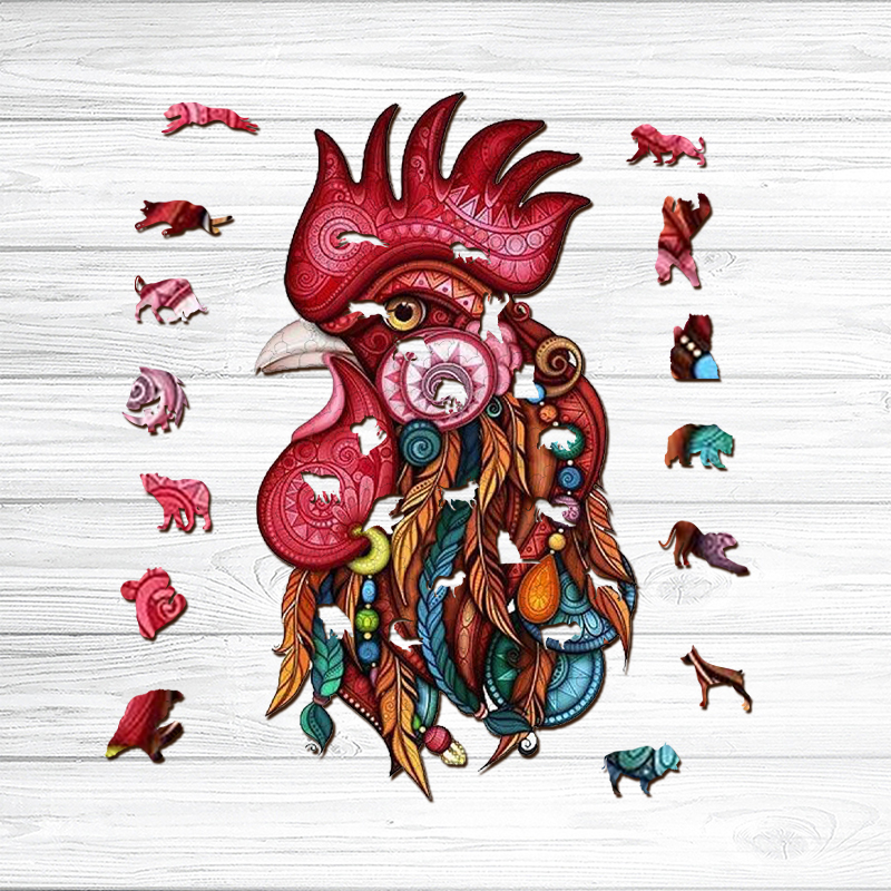 Cock's Head Wooden Jigsaw Puzzle - aimpuzzle