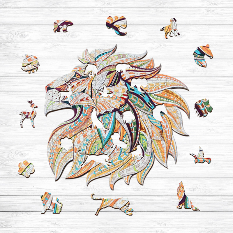 Colorful Lions Wooden Jigsaw Puzzle - aimpuzzle