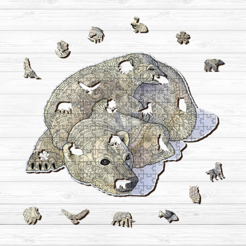 Polar Bear Wooden Jigsaw Puzzle - aimpuzzle