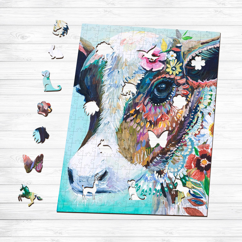 Flowering Goat Wooden Jigsaw Puzzle - aimpuzzle