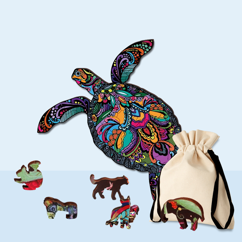 Colorful Turtle Wooden Jigsaw Puzzle - aimpuzzle