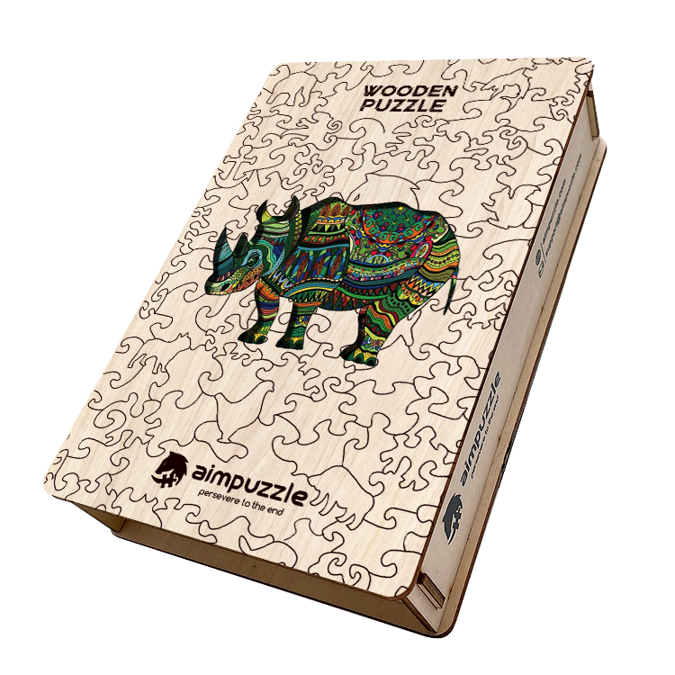 Rhino Wooden Jigsaw Puzzle - aimpuzzle