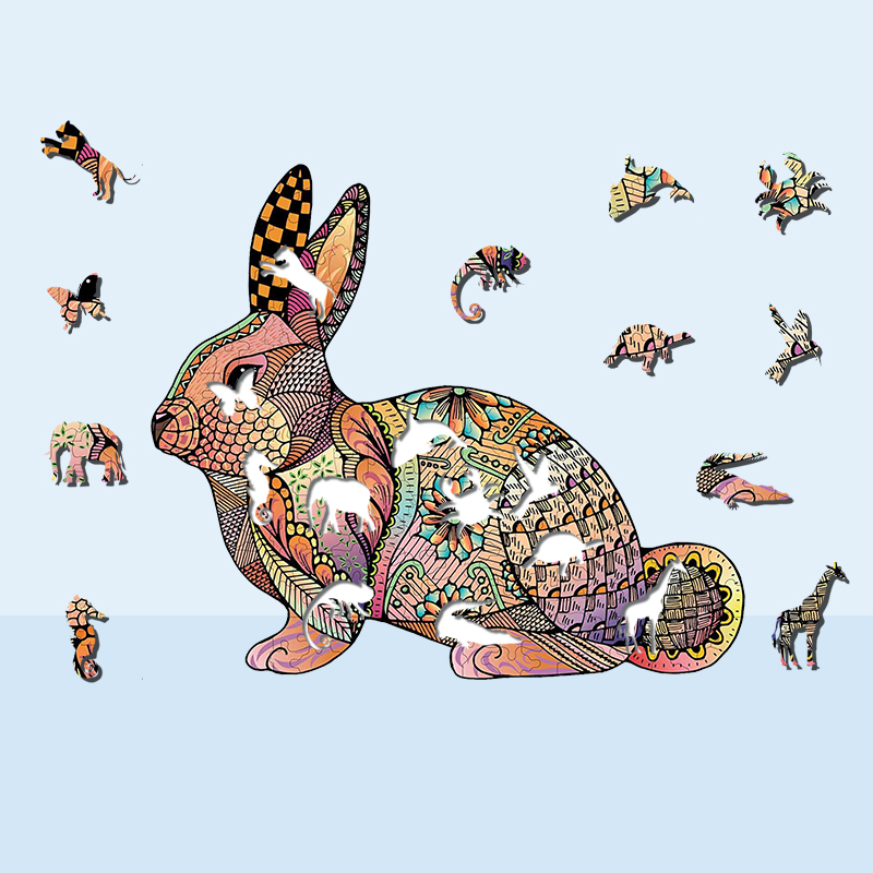 Cute Bunny Wooden Jigsaw Puzzle - aimpuzzle