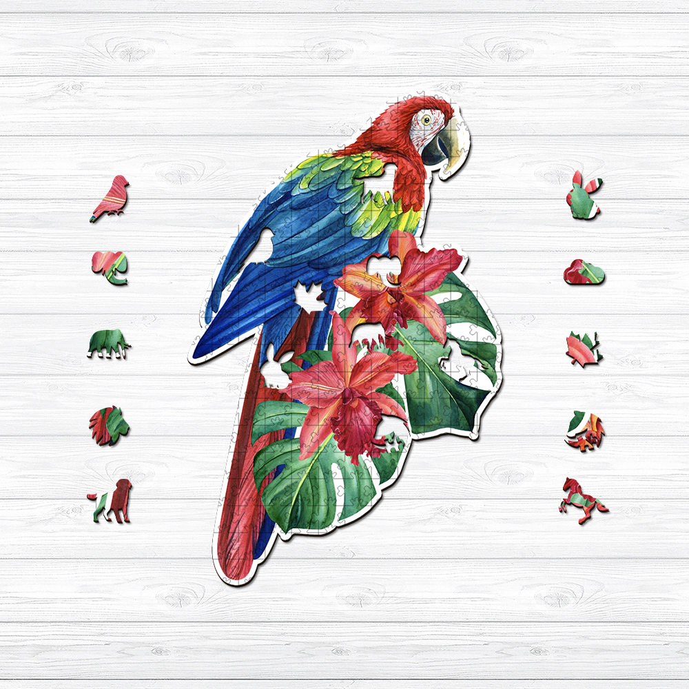 Blue and Gold Macaw Wooden Jigsaw Puzzle - aimpuzzle