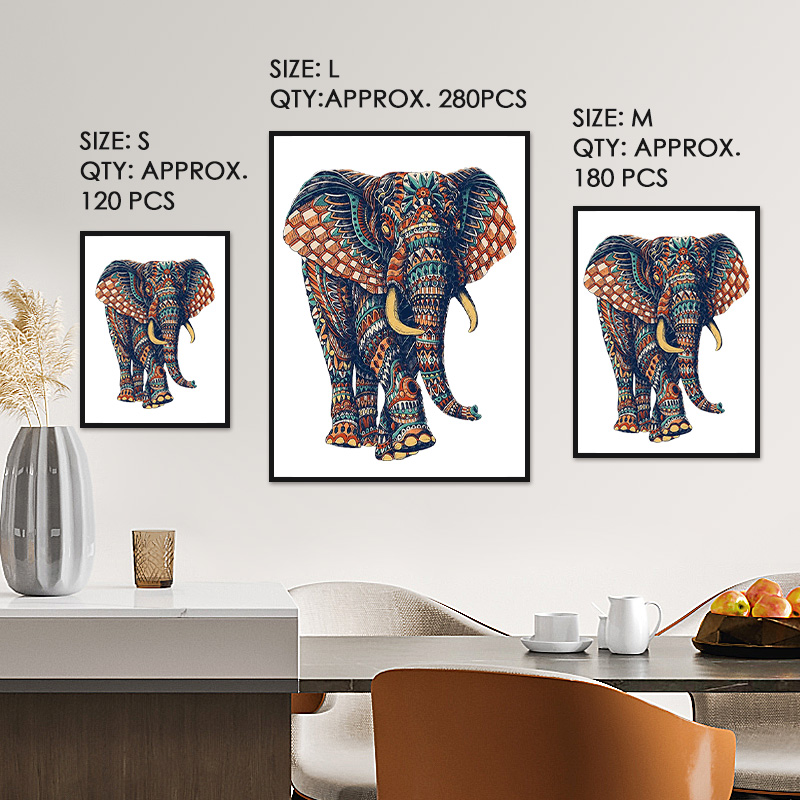 Elephant Mandala Wooden Jigsaw Puzzle - aimpuzzle