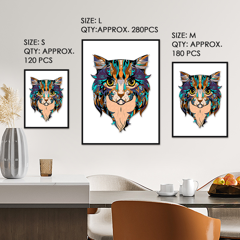 Blue Cat Wooden Jigsaw Puzzle - aimpuzzle