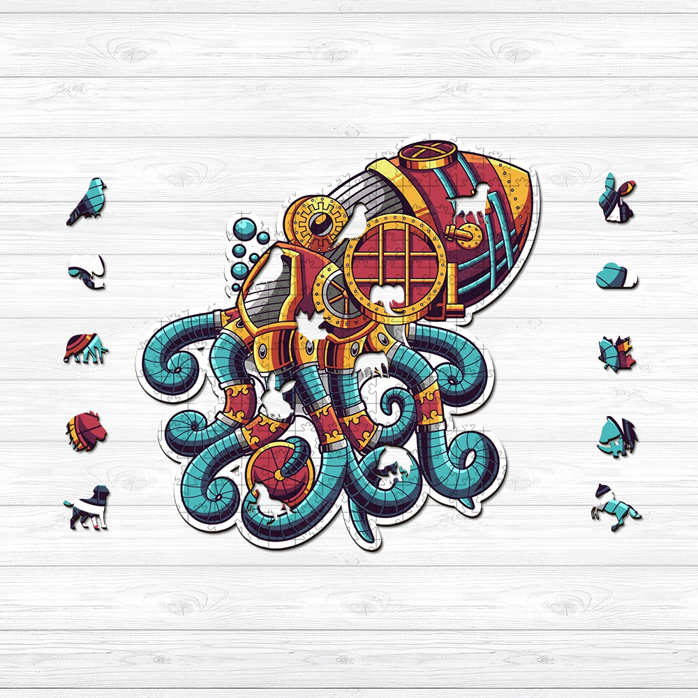 Machine Octopus Wooden Jigsaw Puzzle - aimpuzzle