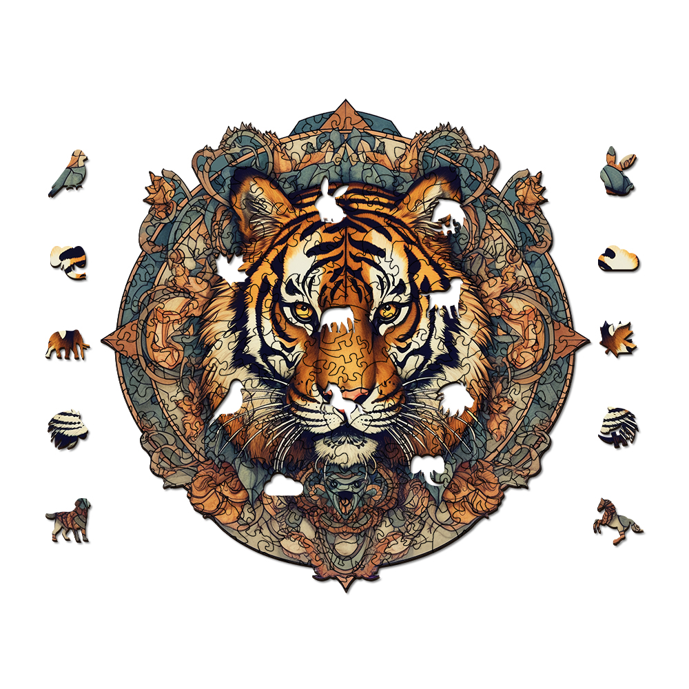 Tiger's Head Wooden Jigsaw Puzzle - aimpuzzle