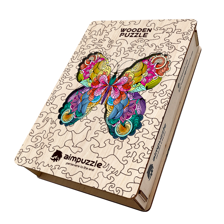 Butterfly Mandala Wooden Jigsaw Puzzle - aimpuzzle