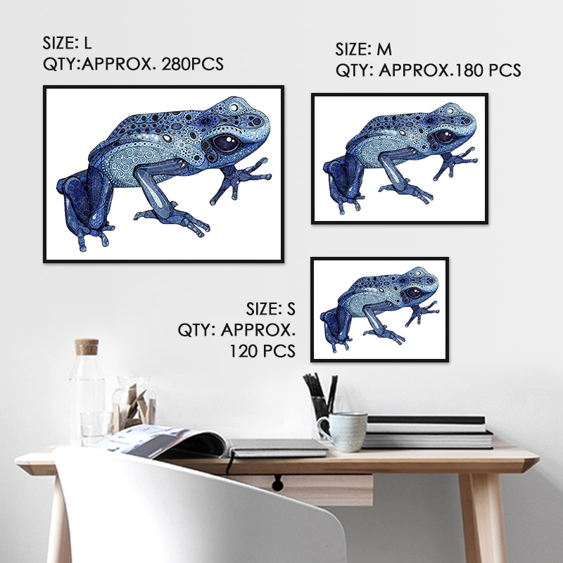 Blue Frog Wooden Jigsaw Puzzle - aimpuzzle