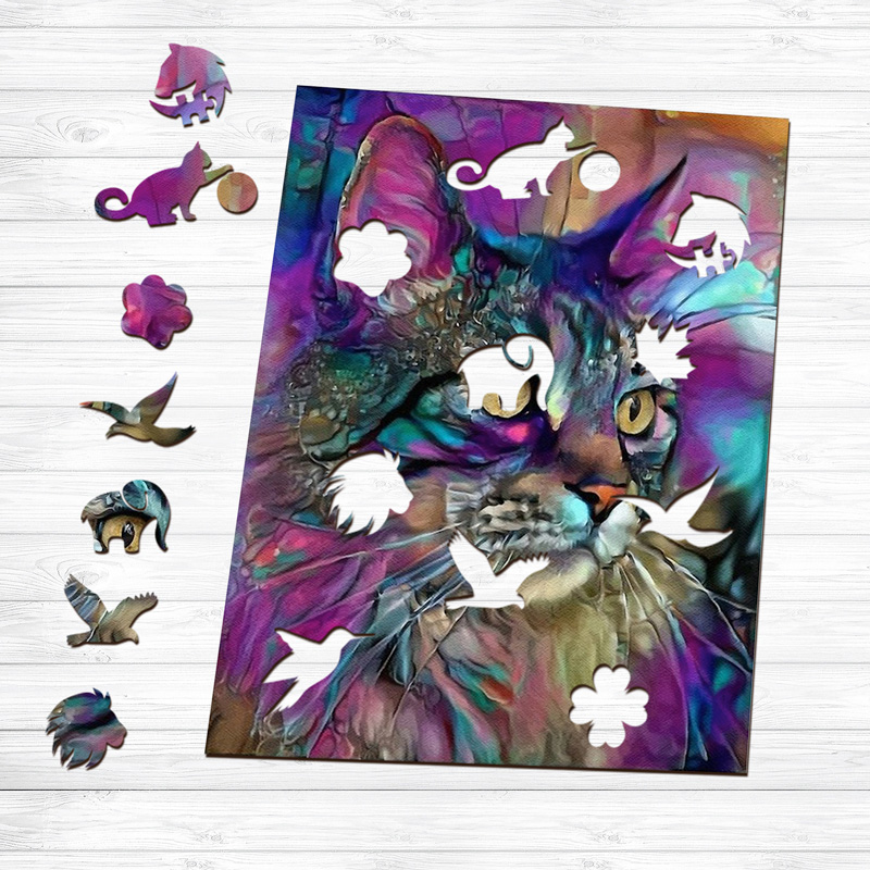 Dream Cat Wooden Jigsaw Puzzle - aimpuzzle