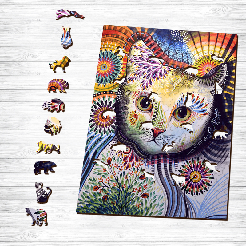 Big Eye Cat Wooden Jigsaw Puzzle - aimpuzzle