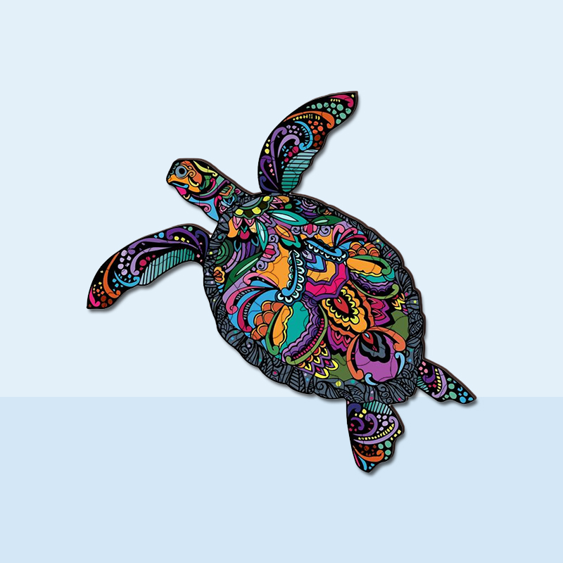 Colorful Turtle Wooden Jigsaw Puzzle - aimpuzzle