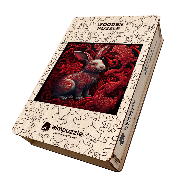 Red Rabbit Wooden Jigsaw Puzzle - aimpuzzle