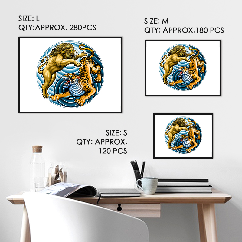 Lion and Tiger Wooden Jigsaw Puzzle - aimpuzzle