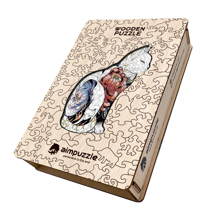 White Cat Wooden Jigsaw Puzzle - aimpuzzle